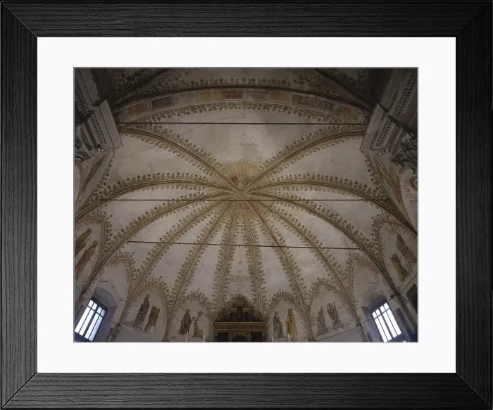 Framed Print : Decoration of the Apse, by Unknown Artist, 15th Century, fresco - Italy, Lombardy, Cremona, Church of Saint Mary Magdalene. Whole artwork view
