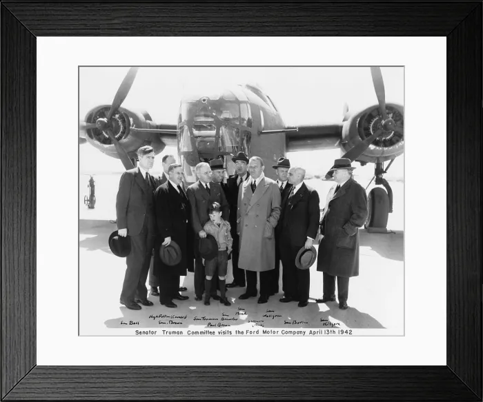 Framed Print : Senator Truman's committee visits the Ford Motor Company on April 13, 1942