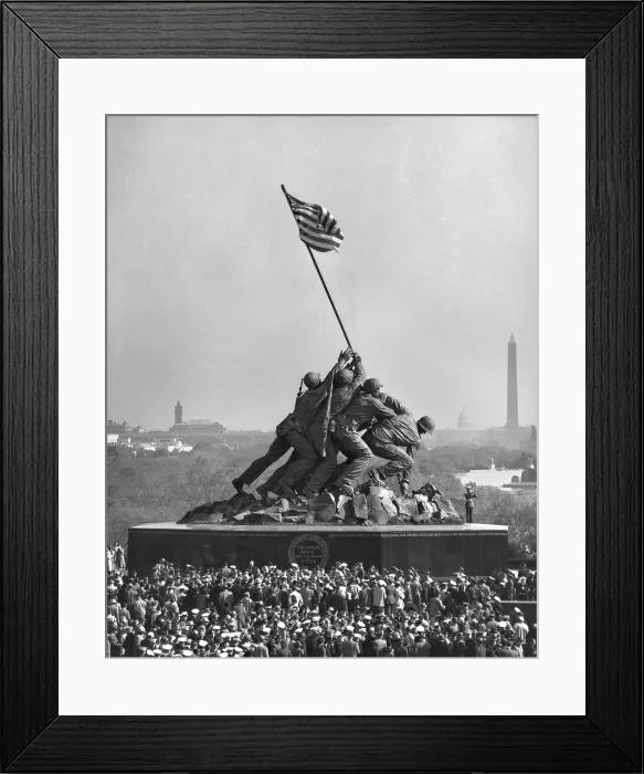 Framed Print : Dedication of the Marine Corps War Memorial next to Arlington National Cemetery, Nov. 10, 1954 Framed Print : Dedication of the Marine Corps War Memorial next to Arlington National Cemetery, Nov. 10, 1954