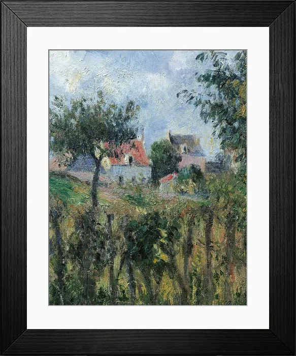 Framed Print : The Cutting of the Hedge, by Camille Pissarro, 1878, 19th Century, oil on canvas, cm 46, 5 x 45, 5 - Italy, Tuscany, Florence, Palazzo Pitti, Gallery of Modern Art. Detail