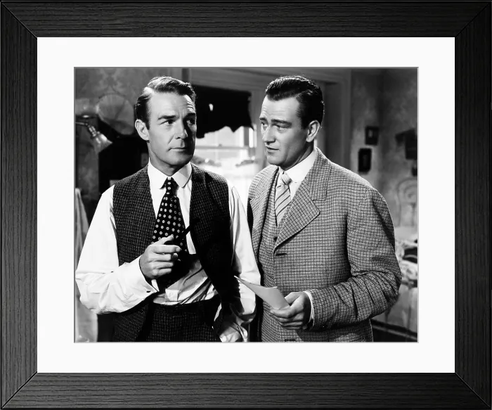 Framed Print : PITTSBURGH, from left, Randolph Scott, John Wayne, 1942