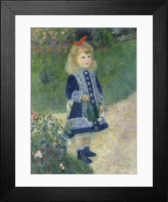 Framed Print : A Girl with a Watering Can, by Auguste Renoir, 1876, French impressionist painting, oil on canvas