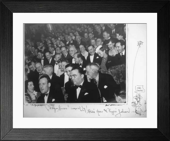 Framed Print : J.Edgar Hoover and Clyde Tolson in the audience at Helzapoppin, in 1939