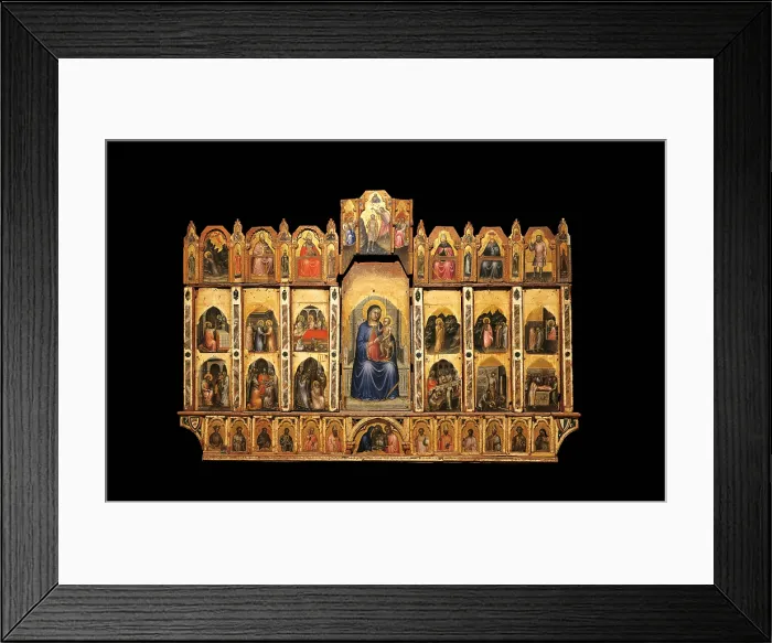 Framed Print : Polyptych with Virgin Enthroned and Child, Stories of the Baptist, Saints and Blessed, by Giusto Padovano Giusto de Menabuoi, 1376 - 1378, 14th Century, panel, - Italy, Veneto