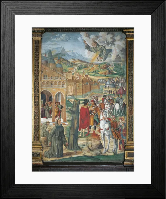 Framed Print : St Anthony Appearing to Luca Belludi, by Unknown Artist, 1510, 16th Century, fresco, - Italy, Veneto, Padua, Scuola del Santo Framed Print : St Anthony Appearing to Luca Belludi, by Unknown Artist, 1510, 16th Century, fresco, - Italy, Veneto, Padua, Scuola del Santo