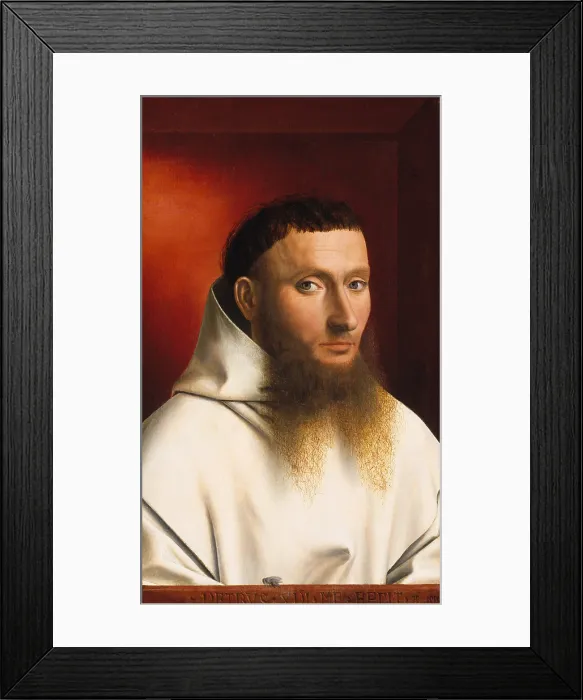 Framed Print : PORTRAIT OF A CARTHUSIAN, by Petrus Christus, 1446, Netherlandish, Northern Renaissance oil painting