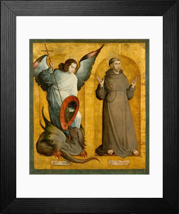 Framed Print : SAINTS MICHAEL AND FRANCIS, by Juan de Flandes, 1505-09, Northern Renaissance painting, oil on wood