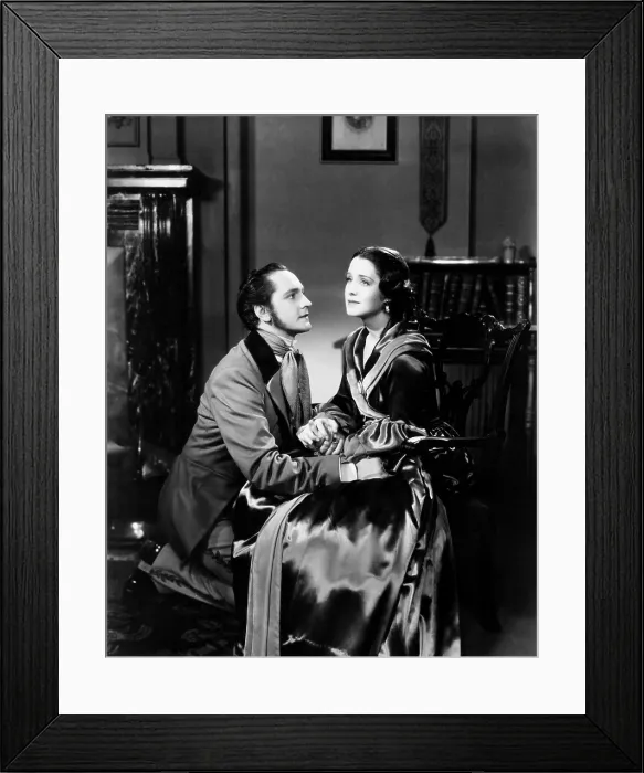 Framed Print : THE BARRETTS OF WIMPOLE STREET, from left, Fredric March, Norma Shearer, 1934