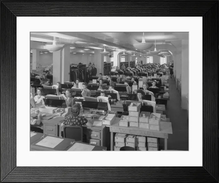 Framed Print : A room full of women Card Punch Operators working on the 1940 census. - (BSLOC_2015_1_224)