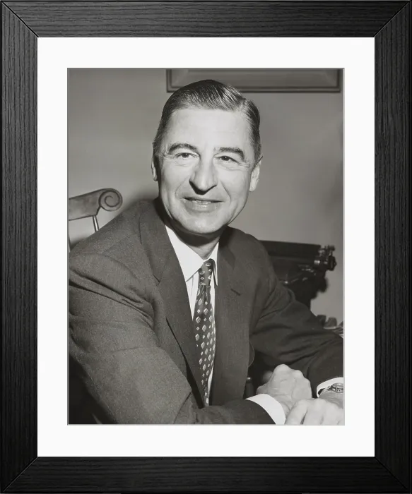 Framed Print : Children's author and illustrator, Ted Geisel, better known by his pseudonym, Dr. Seuss. April 4, 1957 - (BSLOC_2015_1_28)