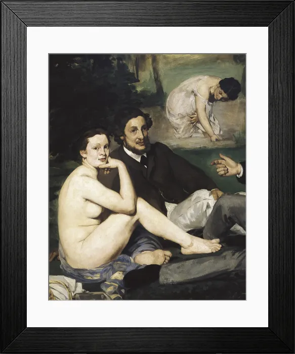 Framed Print : MANET, edouard (1832-1883). Le Dejeuner sur l'herbe (Luncheon on the Grass). 1863. Central detail of the work, the Dutch sculptor Ferdinand Leenhoff. Impressionism