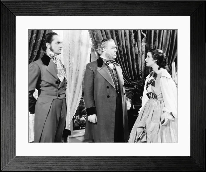 Framed Print : THE BARRETTS OF WIMPOLE STREET, from left: Fredric March as Robert Browning, Charles Laughton, Norma Shearer as Elizabeth Barrett, 1934 Framed Print : THE BARRETTS OF WIMPOLE STREET, from left: Fredric March as Robert Browning, Charles Laughton, Norma Shearer as Elizabeth Barrett, 1934