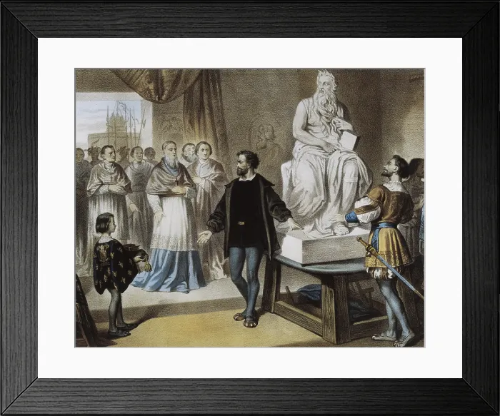Framed Print : Pope Julius II visiting the studio of Michelangelo. Illustration by L. Turgis. Litography. - J. Bedmar / Iberfoto / Everett Collection (541181)**US SALES ONLY**