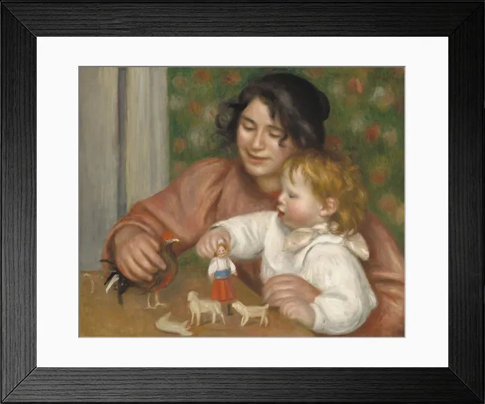 Framed Print : Child with Toys - Gabrielle and the Artist's Son, Jean, by Auguste Renoir, 1895-96, French impressionist painting, oil on canvas