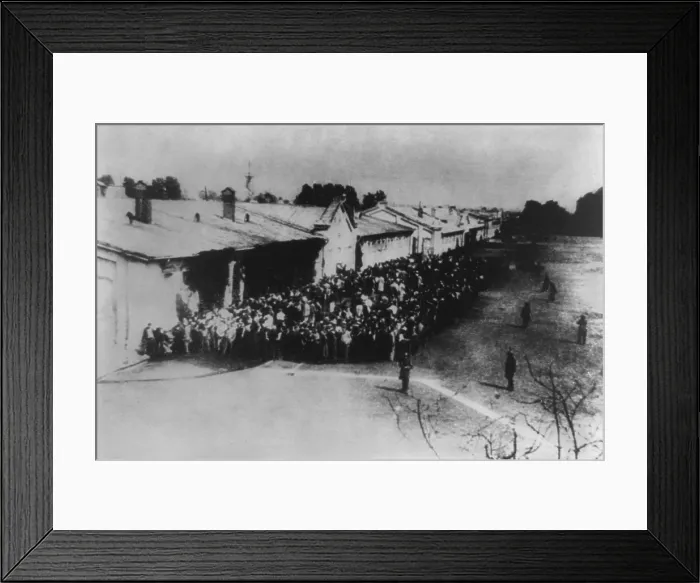 Framed Print : German atrocities in Poland, ca. 1939-1943. Round-up of Poles at a point from which they will be sent to execution during World War 2. (BSLOC_2013_11_36)