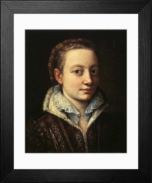 Framed Print : The Artists Sister Minerva Anguissola, by Sofonisba Anguissola, 1560 post, 17th Century, oil on canvas, cm 36 x 29 - Italy, Lombardy, Milan, Brera Art Gallery. All Framed Print : The Artists Sister Minerva Anguissola, by Sofonisba Anguissola, 1560 post, 17th Century, oil on canvas, cm 36 x 29 - Italy, Lombardy, Milan, Brera Art Gallery. All