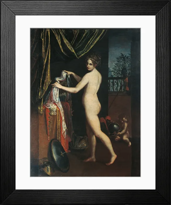 Framed Print : Minerva Dressing, by Lavinia Fontana, 1613, 17th Century, oil on canvas, cm 260 x 190 - Italy, Lazio, Rome, Borghese Gallery. All Framed Print : Minerva Dressing, by Lavinia Fontana, 1613, 17th Century, oil on canvas, cm 260 x 190 - Italy, Lazio, Rome, Borghese Gallery. All