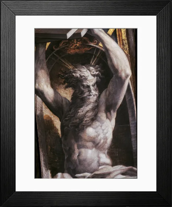 Framed Print : The Coronation of the Virgin and decoration of the presbytery intrados, Church of Santa Maria della Steccata, Parma (Three Wise Virgins)