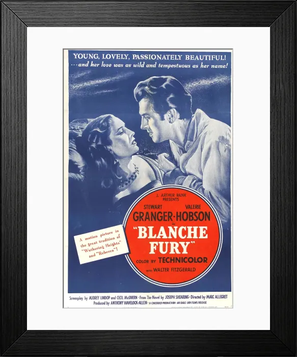 Framed Print : BLANCHE FURY, US poster, Valerie Hobson, Stewart Granger, 1948