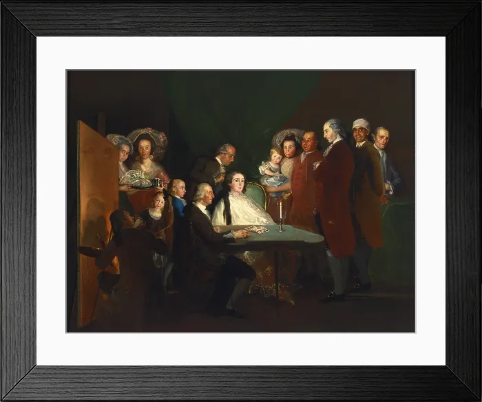 Framed Print : The Family of Luis de Borbon Posing for Goya, by Francisco Goya y Lucientes, 1784, 18th Century, oil on canvas, cm 248 x 330 - Italy, Emilia Romagna, Parma, Corte di Mamiano Framed Print : The Family of Luis de Borbon Posing for Goya, by Francisco Goya y Lucientes, 1784, 18th Century, oil on canvas, cm 248 x 330 - Italy, Emilia Romagna, Parma, Corte di Mamiano