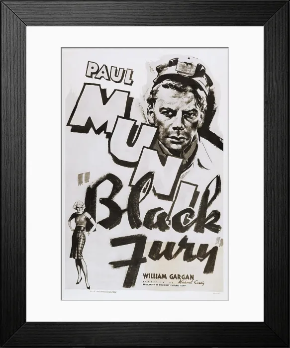 Framed Print : BLACK FURY, US poster, Paul Muni (top), 1935 Framed Print : BLACK FURY, US poster, Paul Muni (top), 1935