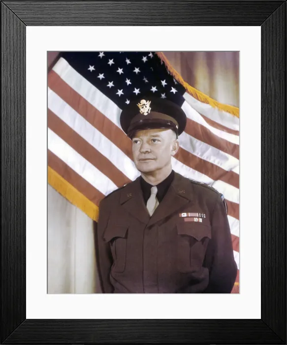 Framed Print : General Dwight Eisenhower, Supreme Commander Allied Expeditionary Force. Ca. 1943, World War 2. (BSLOC_2014_8_119)