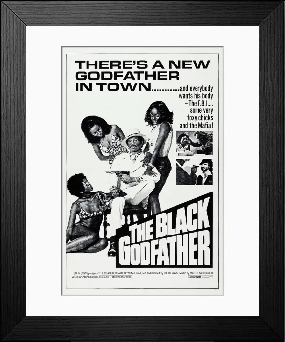 Framed Print : THE BLACK GODFATHER, US poster art, 1974