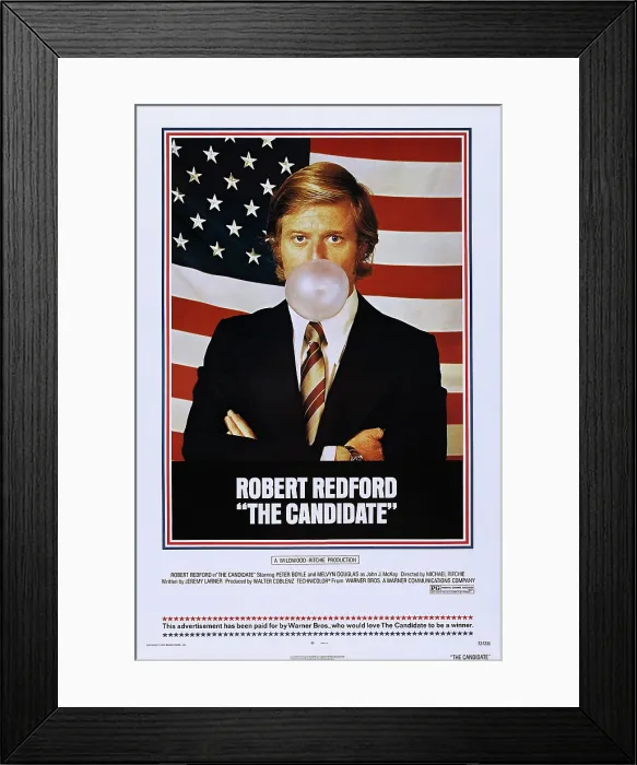 Framed Print : THE CANDIDATE, US poster, Robert Redford, 1972