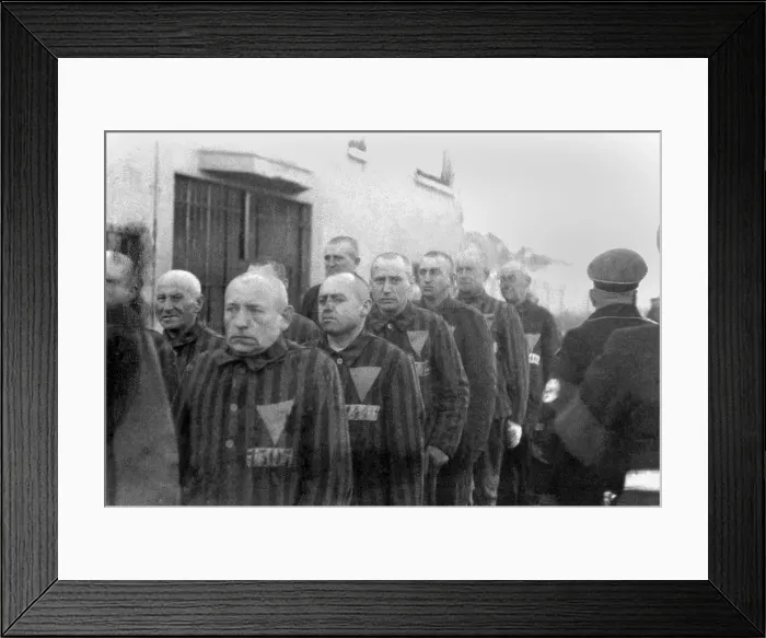 Framed Print : Prisoners in the concentration camp at Sachsenhausen, Germany, Dec. 19, 1938