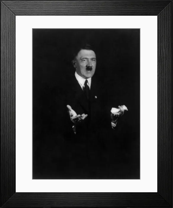 Framed Print : Adolf Hitler in dramatic oratorical poses. He rehearsed his hand gestures in photos taken by Heinrich Hoffman, ca. 1930. (BSLOC_2013_9_169) Framed Print : Adolf Hitler in dramatic oratorical poses. He rehearsed his hand gestures in photos taken by Heinrich Hoffman, ca. 1930. (BSLOC_2013_9_169)