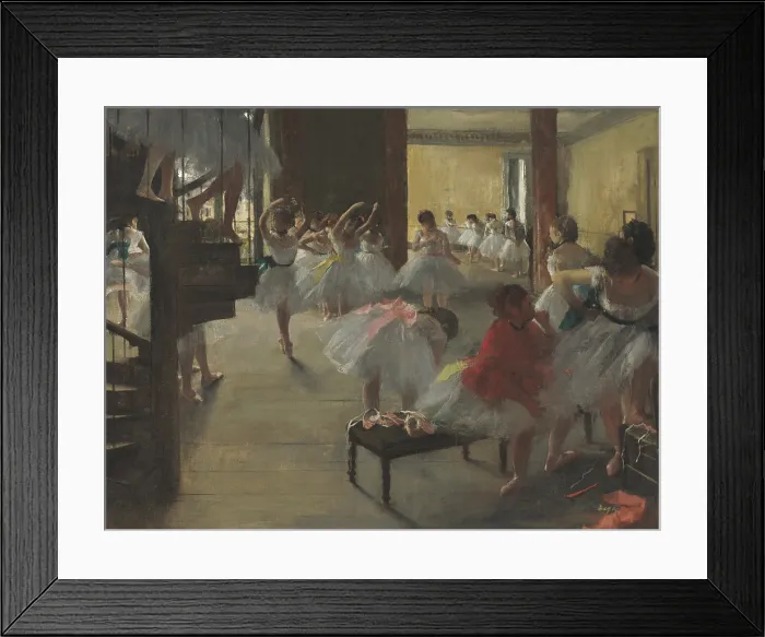 Framed Print : The Dance Class, by Edgar Degas, 1873, French impressionist painting, oil on canvas. Scene with young ballerinas at the Paris Opera House (BSLOC_2016_5_158)