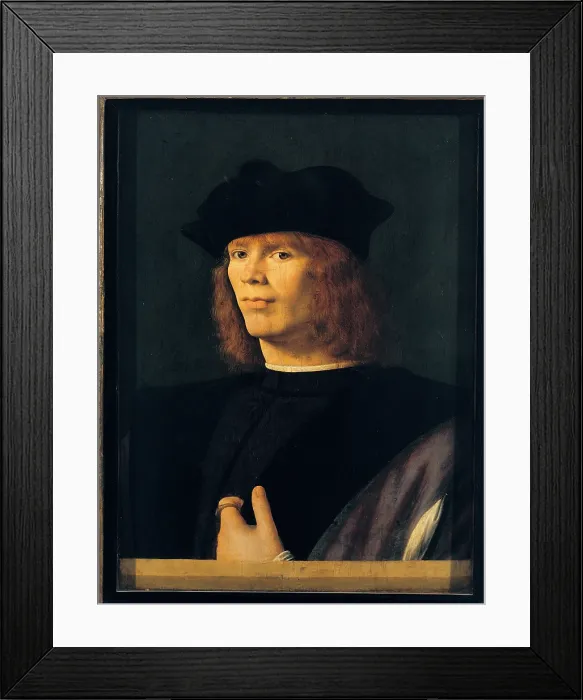 Framed Print : Solario (Solari) Andrea, Portrait of a Young Man, 1500 - 1505, 16th Century, tempera and oil on canvas, Italy, Lombardy, Milan