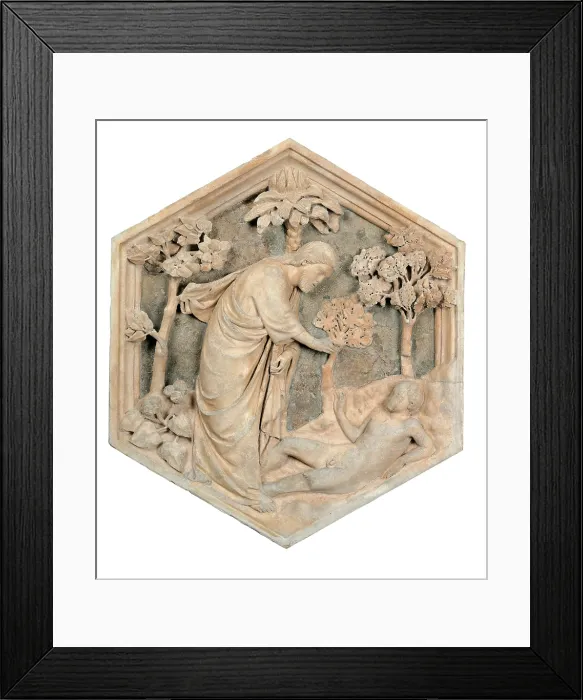 Framed Print : Andrea da Pontedera known as Andrea Pisano, Creation of Adam, 1334 - 1336, 14th Century, marble, painted ground, Italy, Tuscany, Florence Framed Print : Andrea da Pontedera known as Andrea Pisano, Creation of Adam, 1334 - 1336, 14th Century, marble, painted ground, Italy, Tuscany, Florence