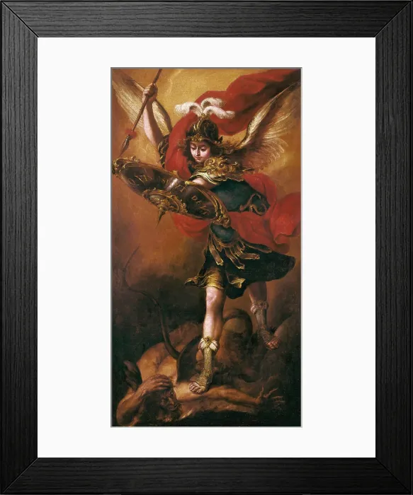 Framed Print : VALDeS LEAL, Juan de (1622-1690). Saint Michael the Archaengel. 1654 - 1656. Baroque art. Oil on canvas. SPAIN. Madrid. Prado Museum