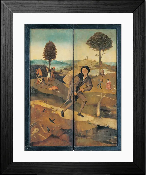 Framed Print : Van Aeken Joren Anthoniszoon known as Bosch Hieronymus, The Hay Wagon (Triptych of Hay) - The Path of Life, 1500, 16th Century, oil on panel, Spain Madrid