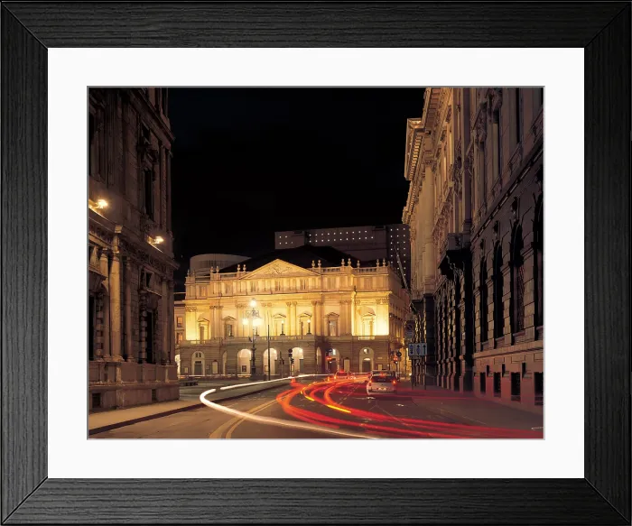 Framed Print : Botta Mario, Piermarini Giuseppe, Views of the La Scala Theater after its restoration in 2004, Milan, 2004, 21st Century, Italy, Lombardy, Milan, Teatro alla Scala