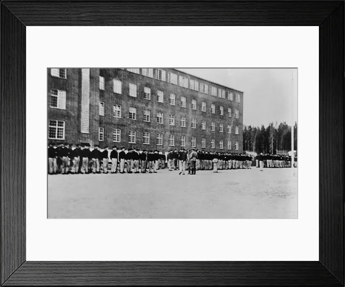 Framed Print : Grini concentration camp in Norway during the Nazi occupation in World War 2. Ca. 1941-43. (BSLOC_2013_11_55)