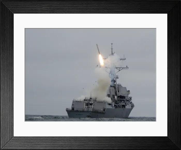 Framed Print : Tomahawk cruise missile launches from the guided-missile destroyer USS Sterett during a weapons training exercise off the coast of San Diego California. June 23 2010 Framed Print : Tomahawk cruise missile launches from the guided-missile destroyer USS Sterett during a weapons training exercise off the coast of San Diego California. June 23 2010