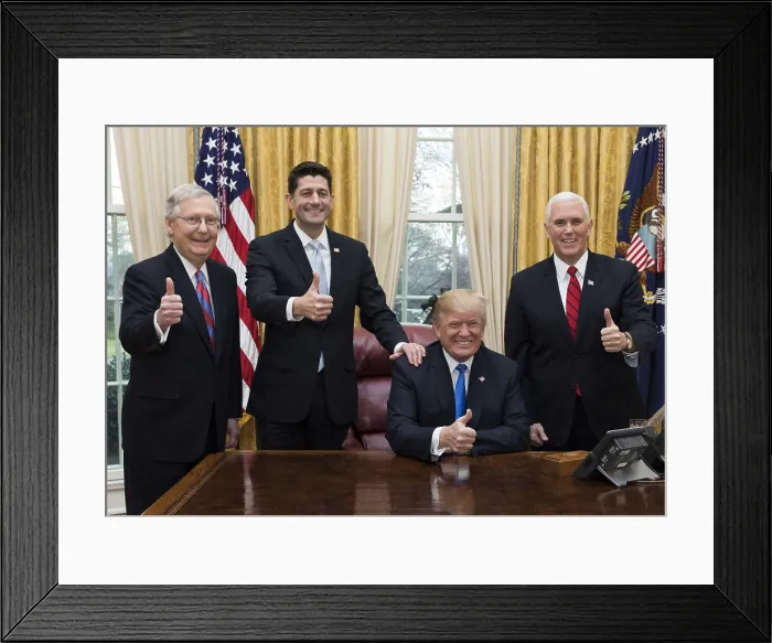 Framed Print : President Donald J. Trump celebrates the passage of the Tax Cuts Act, Dec. 20, 2017 Framed Print : President Donald J. Trump celebrates the passage of the Tax Cuts Act, Dec. 20, 2017