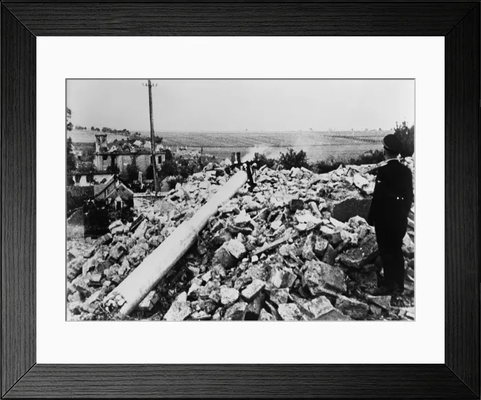 Framed Print : The ruins of Lidice, Czechoslovakia, after Nazi atrocities, June 1942