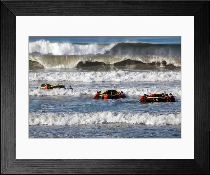 Framed Print : US military personnel in six-month SEAL training Underwater Demolition course in a surf passage exercise. Oct. 27 2010. (BSLOC_2011_12_268)