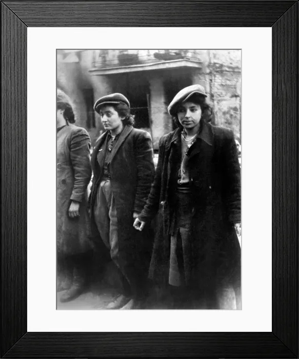 Framed Print : Hehalutz women captured with weapons during the Warsaw Ghetto Uprising, April 19-May 16, 1943. Hehalutz was a Zionist pioneer organization Framed Print : Hehalutz women captured with weapons during the Warsaw Ghetto Uprising, April 19-May 16, 1943. Hehalutz was a Zionist pioneer organization