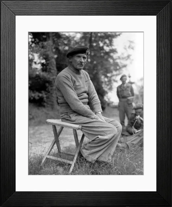 Framed Print : General Bernard Montgomery during a press conference in Normandy on June 11, 1944. World War 2. (BSLOC_2014_8_141) Framed Print : General Bernard Montgomery during a press conference in Normandy on June 11, 1944. World War 2. (BSLOC_2014_8_141)