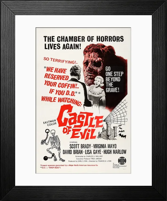 Framed Print : CASTLE OF EVIL, US poster art, 1966