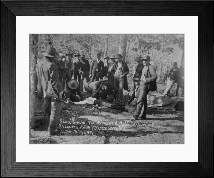 Framed Print : Execution of Nationalist Silan Lewis in Wilburton, in the Choctaw Nation Oklahoma, Nov. 5, 1895