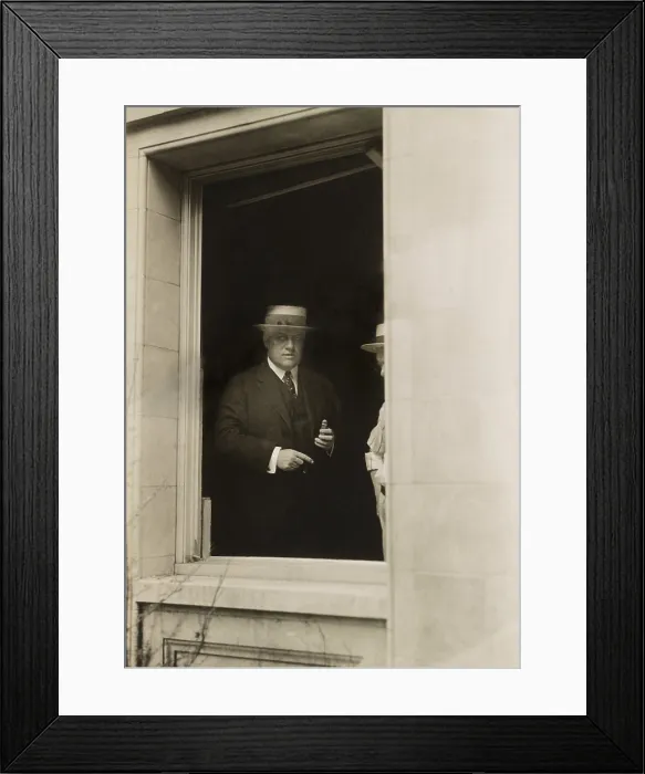 Framed Print : Attorney General Alexander Mitchell Palmer, in his home after it was bombed on June 2, 1919. His residence at 2132 R