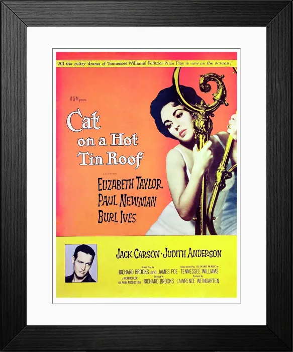 Framed Print : CAT ON A HOT TIN ROOF, Elizabeth Taylor, Paul Newman, 1958