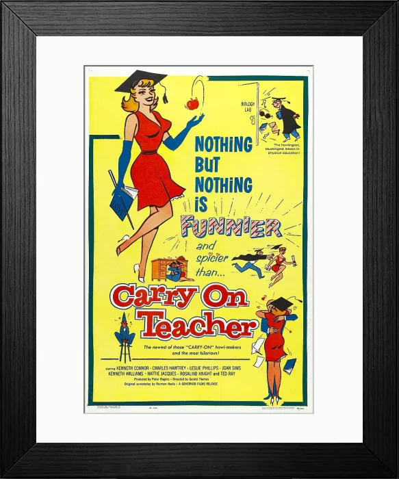 Framed Print : CARRY ON TEACHER, British poster, 1959