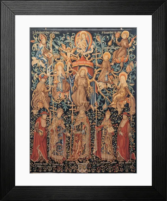 Framed Print : Flemish Work, St Francis Tree, 1471 - 1472, 15th Century, wool and silk, Italy, Umbria, Assisi, Perugia