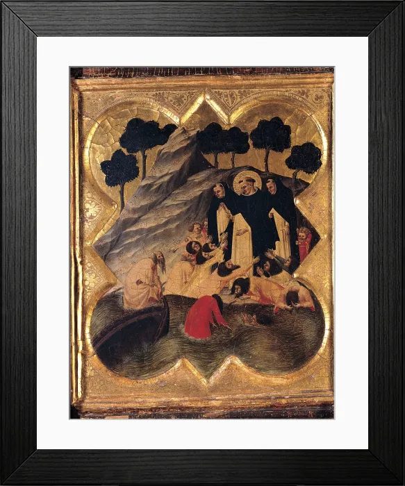 Framed Print : Traini Francesco, St Dominic Polyptych, 1345, 14th Century, tempera and oil on canvas, Italy, Tuscany, Pisa, San Matteo National Museum
